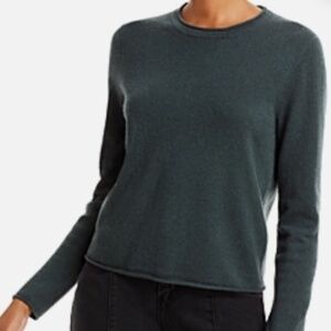 Aqua Rolled Edge Cashmere Sweater size S Army Green